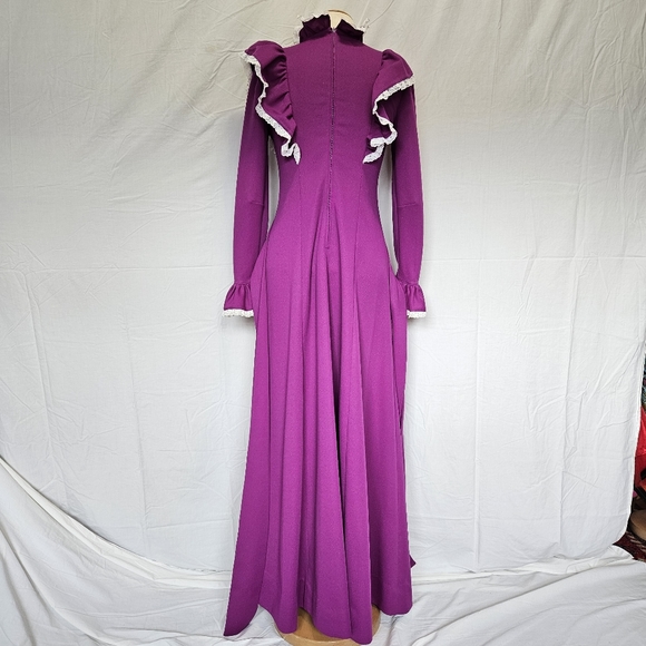 SOLD🌈1970s Fuschia Psychedelic Prairie Dress - Picture 5 of 13